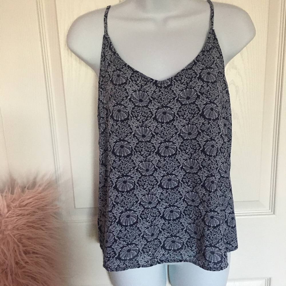 Navy Blue and White Top